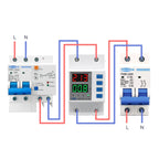 TOMZN TOVPD1-63DK Isolate L N 110V 230V AC Din Rail OVP OCP UVP Voltage Protector 63A Relay Automatic Adjustable Delay-ON
