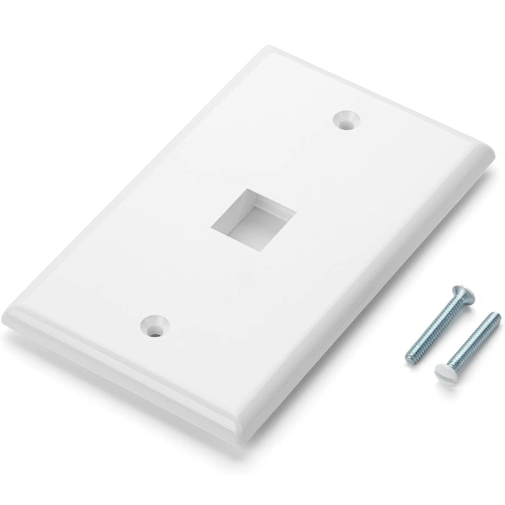 ZoeRax 0/1/2/3/4/6-Port Keystone Jack Wall Plate, Low Profile RJ45 Wall Plate for Keystone Jacks in White