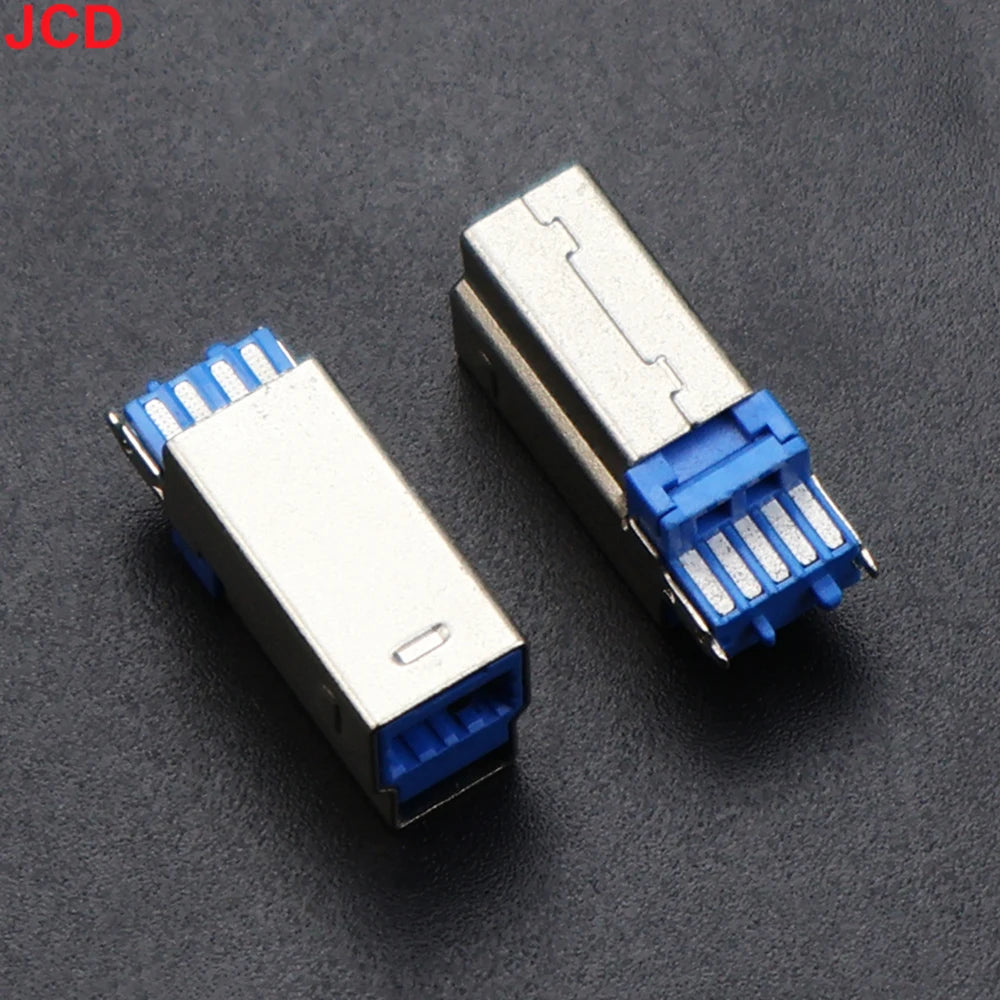 JCD 5pcs USB 2.0 And USB 3.0 Connector Female Socket Male Jack B Type 90°/180° Connector Soldering DIY Printer Interface Repair