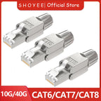 RJ45 Cat8 Cat7 Cat6 Toolless Field Termination Plug, Shielded (STP), Modular RJ45 Male Connector
