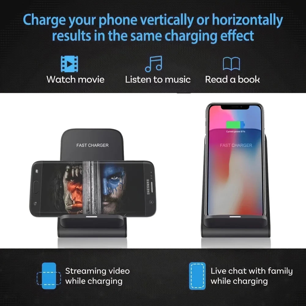 30W  Wireless Charger Stand For IPhone17 16 15 14 13 12 Pro Max 11 XS XR X 8 Samsung S23 S22 Type C Fast Charging Dock Station