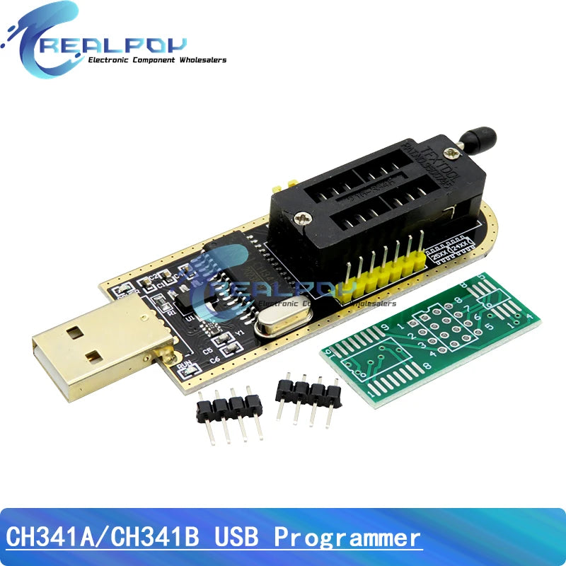 CH341A / CH341B 24 25 Series EEPROM Flash BIOS USB Programmer Module SOIC8 SOP8 Test Clip For EEPROM 93CXX / 25CXX / 24CXX KIT