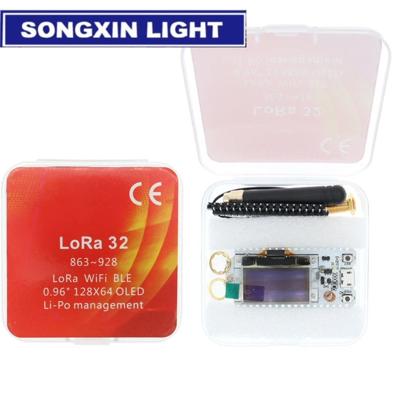 SX1276 ESP32 868mhz 915mhz 0.96 Inch Blue OLED Display Bluetooth WIFI Lora 32 Kit Board Development Breadboard Components Ryzen