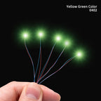 40PCS 3V Miniature Lamp Wired Led SMD 0402 Models Train Pre-Soldered Micro Litz Toys DIY Model Making Lighting Wire Length 30cm