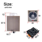 1 PC AH3-2 Time Relay AC/DC Universal Thick Stitch Power-on Delay Timer AH3-3 Time Set Range 0.1S-60m with Base DC12V24V AC220V