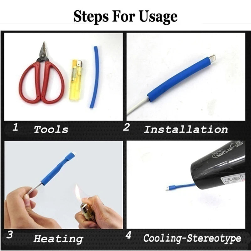 328/127/580PCS Heat Shrink Tubing Kit 2:1 Shrinkable Wire Shrinking Wrap Tubing Wire Connect Cover Protection with Hot Air Gun