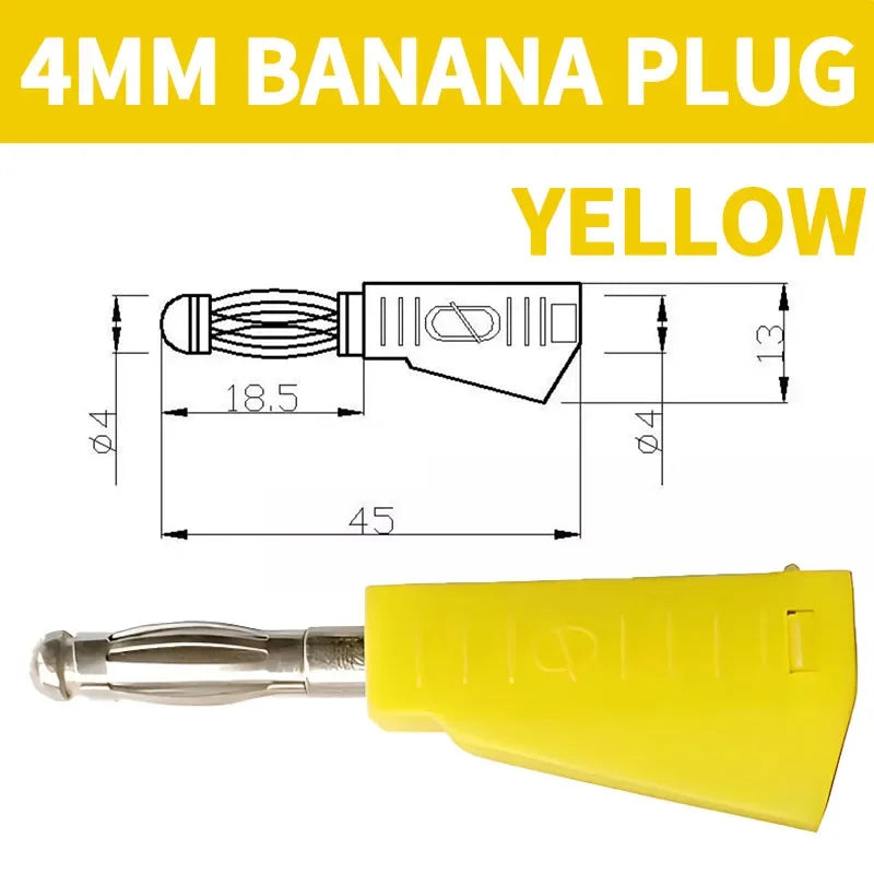 4mm 90 Degree Stackable Banana Plug, Solderless Side Entry Connector for Multimeter Test Leads, Audio Equipment and Power Supply