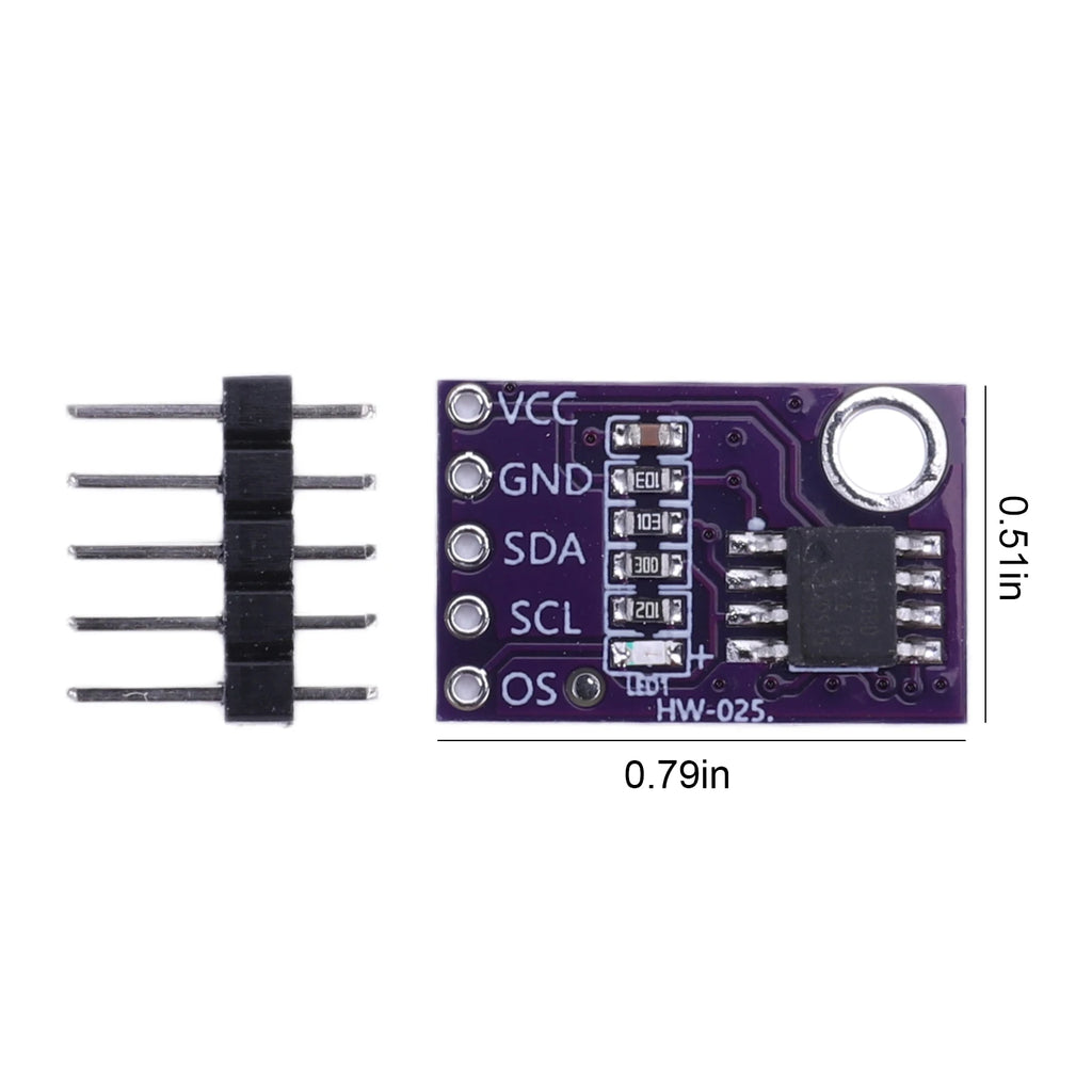 LM75 LM75A Temperature Sensor Module LM75BD High Precision Development Board DIY Projects/Smart Home/Industrial Control