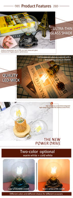 1-4pcs G80 G95 G120 LED Bulb E27 2W 4W 6W 8W AC 220V Energy Saving Global Light Lampada Ampoule Lamp Retro Edison Filament Bulbs