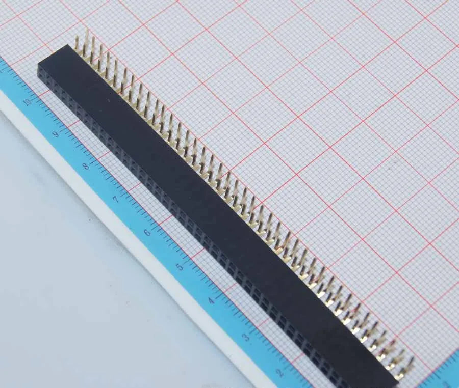 10pcs 2.54mm Female Header Right Angle 2X2/3/4/5/6/7/8/9/10/20/25/30/40P PH8.5mm double row Gold-plated