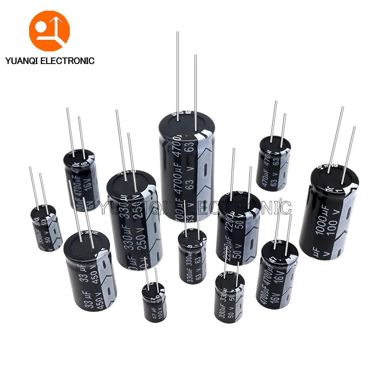 10V 16V 25V 35V 50V 63V 100V 160V 250V 400V 450V Electrolytic Capacitor 0.1UF 3.3UF 10UF 22UF 33UF 680UF 6800UF 10000UF 22000UF