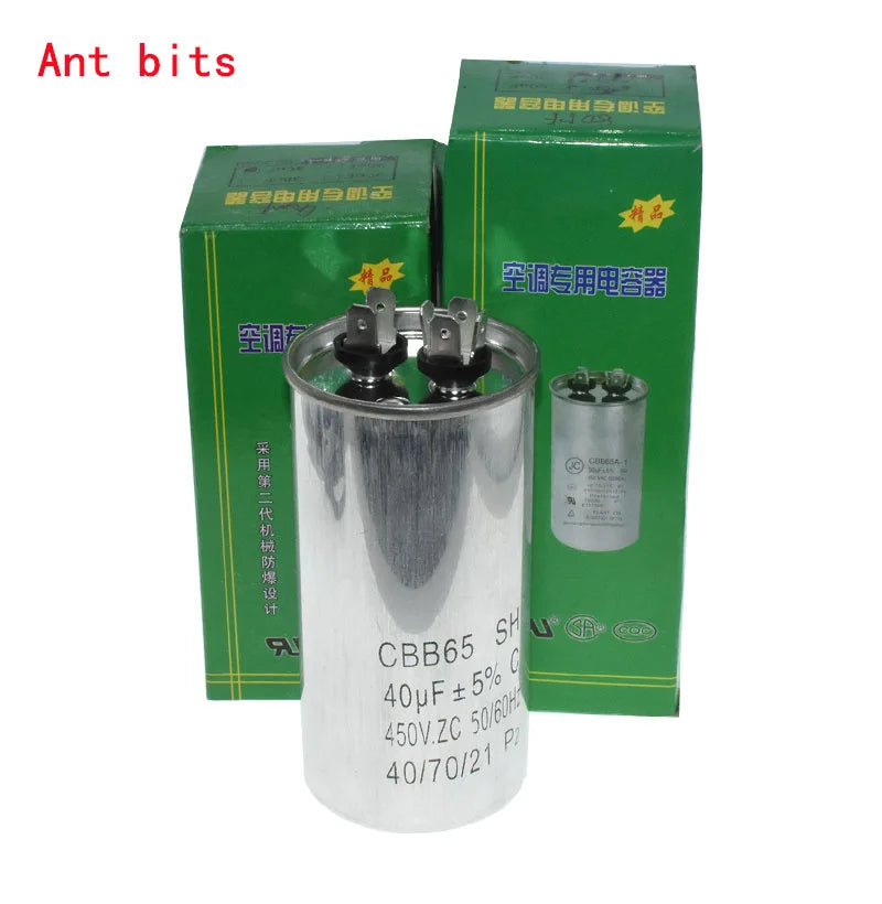 1PCS CBB65 Air Conditioner Compressor Start Capacitor 20 25 30UF 35UF 40UF 45UF 50UF 60UF 70UF 80UF 450V 4+2 New and Original