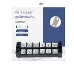TB15A 25A 45A Copper Wiring Terminal Block 3/4/5/6/8/10/12 Position Electrical Connector Board Current Terminal Strip