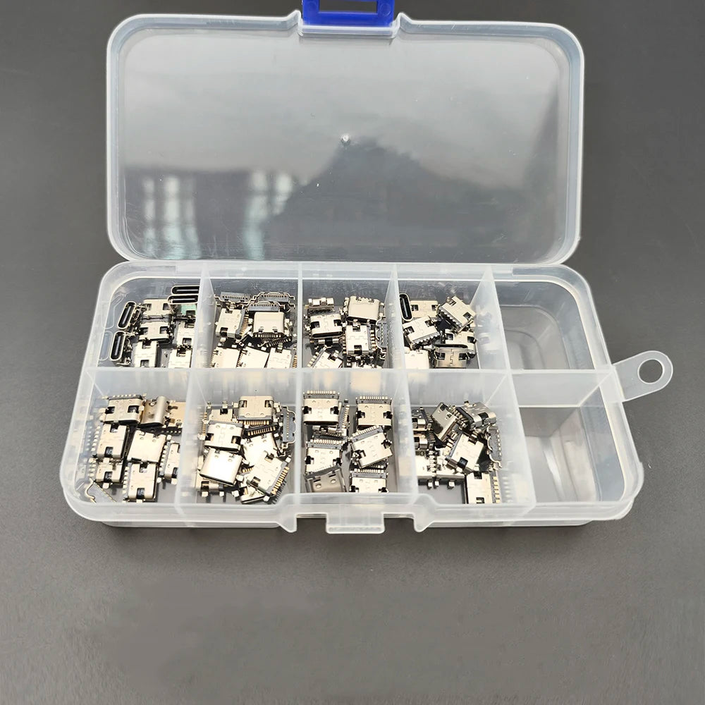 80/100/150Pcs/Box Type-C USB Connector Charging Port 2/6/16Pin SMD SMT PCB USB-C Socket For Phone and Digital Product Repair Kit