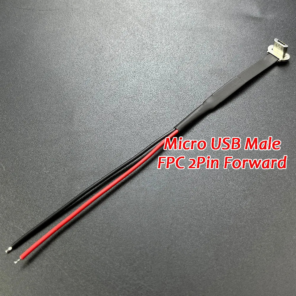 Type-C Micro USB Connector FPC 2Pin 3Pin W/ Resistor R1 Soft Flat Cable Male Charging Cable Fast Charge Wire Extention For Phone