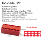 1Pc Wire Electrical Cable Connectors Plug-in Terminal Block PTFIX 2.5mm² Splitter Spliceable DIN-Rail Mounting Junction Box Tool