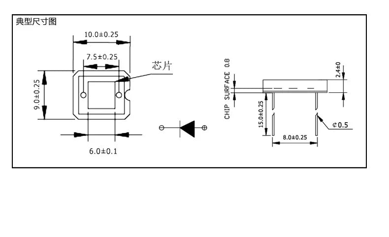 1pcs SGPN1615CR Linear silicon photocells silicon photodiode measure ambient ceramics epoxy resin visible light to near infrared