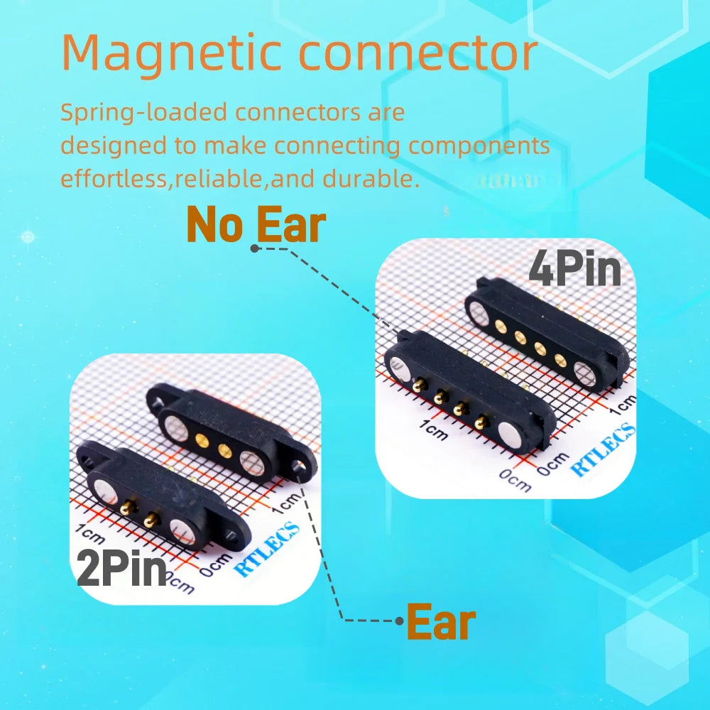 1 Set 2A 3A JST SM Plug DC Magnetic Pogo Pin Connector 2 3 4 5 6 Pin Male Female 2.54 mm Socket Adapter for LED Strip Lamp
