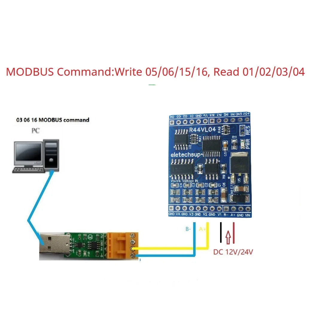 12CH RS485 Mixed IO Module Current Voltage Analog Collection 0-20MA 4-20MA 0-5V 0-10V NPN Digital Input 300MA MOS Output