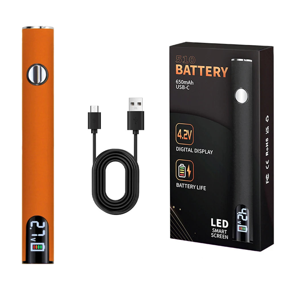 510 Thread Battery Cart Pen Adjustable Voltage Portable Electric Soldering Iron Smart Power Tool with USB Charger Cable