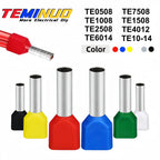 100/700pcs TE Double Wire Tube PVC Insulated Terminal Crimping End Cold Wire Connector Electrical Ferrules Tubular, Double Wire