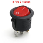 1~300pcs KCD1 LED Rocker Switch Round 2/3Pin ON-OFF-ON 2/3 Position 6A/250VAC 10A/125VAC SPST 23mm Car Push Button Switches