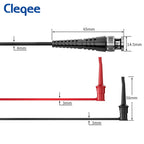 Cleqee P1007B  BNC Q9 Male Plug to Dual Test Hook Clip Oscilloscope Probe ABS Mini Grabber Test Lead 120cm Cable for Electronics