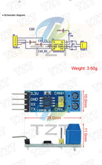 SN65HVD230 VP230 CAN Bus Transceiver Module 3.3V High-Speed for Arduino Development Board Evaluation Kit Industrial CAN Bus