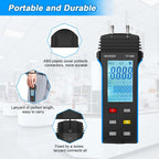 Digital Pressure Gauge ±30.00 Psi Professional Barometer Differential Pressure Gauge 11 Selectable Units Ventilation and Burner