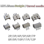 50pcs Micro JST MX1.25 Straight needle/curved needle Connector 2Pin~12Pin Male Pin Header Right Angle 90°/180° 1.25mm Pitch