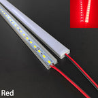 20 Inch 36 LEDs Red Green Blue LED Light Bar DC12V U/V-Shaped Flat Aluminum Channel Rigid Strip for Indoor Lighting