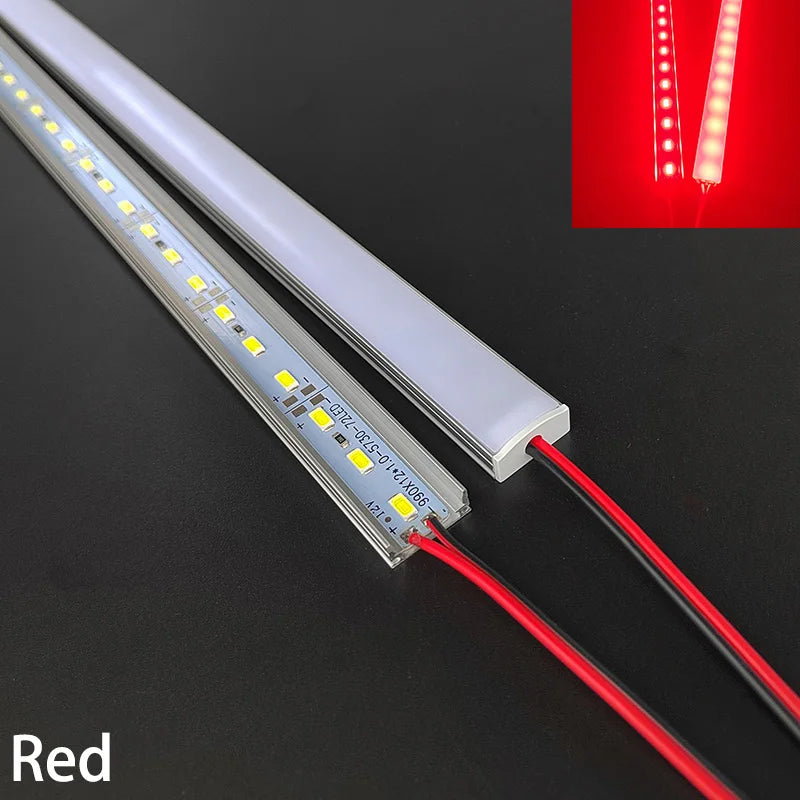 20 Inch 36 LEDs Red Green Blue LED Light Bar DC12V U/V-Shaped Flat Aluminum Channel Rigid Strip for Indoor Lighting