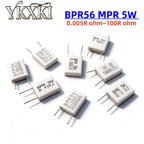 10PCS BPR56 MPR 5W 0.005R ~ 100R Ohm 0.01R 0.05R 0.1R 0.2R 0.25R 0.3R 0.5R 47R Non inductive Ceramic Cement Resistor Resistance