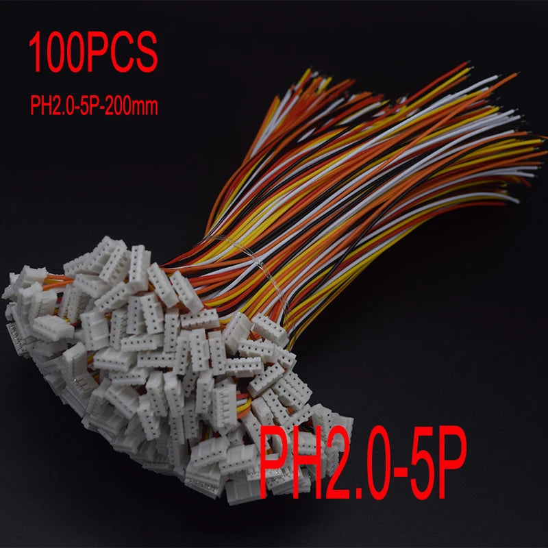 100PCS Mini Micro JST XH2.54 2.0 PH Male Female Connector 2/3/4/5/6/7/8/9/10-Pin Plug With terminal Wires Cables Socket 20/10CM