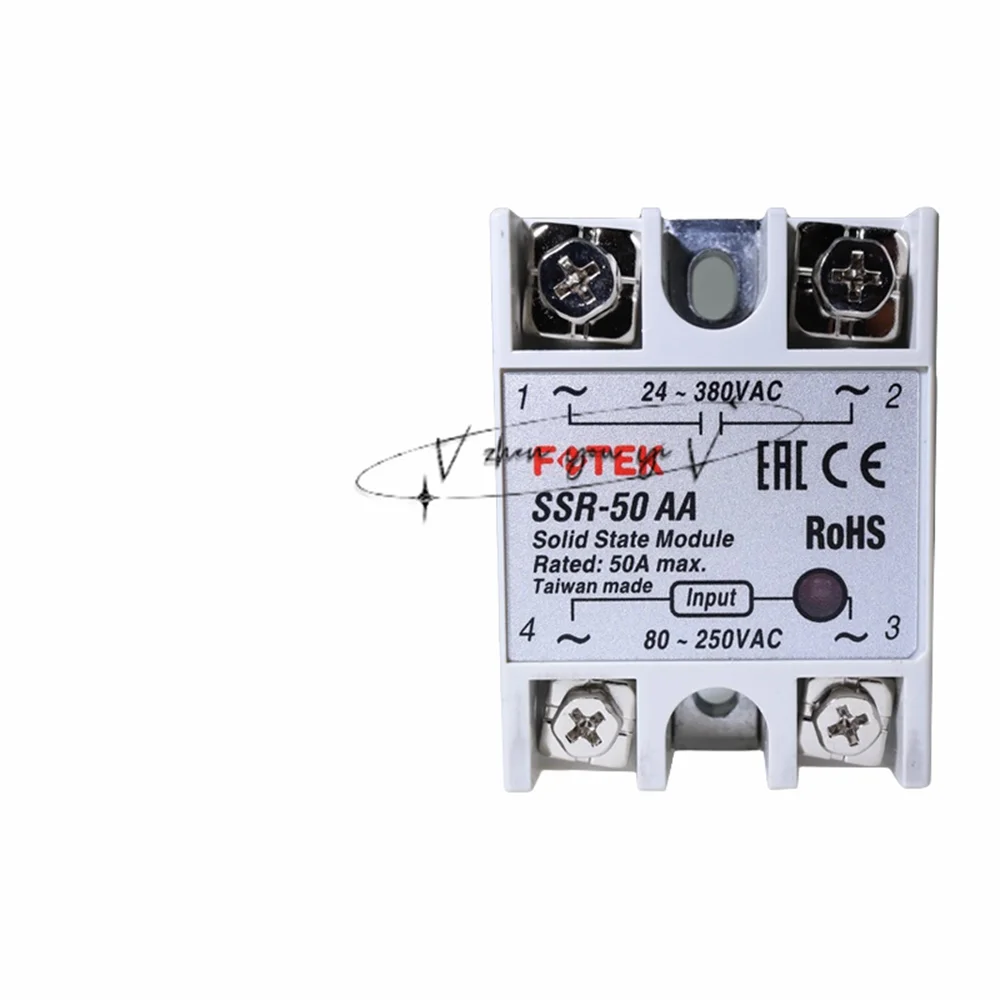 100%New Original For FOTEK single-phase solid-state relay SSR-40AA /10DD/40VA/20DA SSR 10/20/40/50/75 AA/DD/VA/DA HS-50H ES-50K