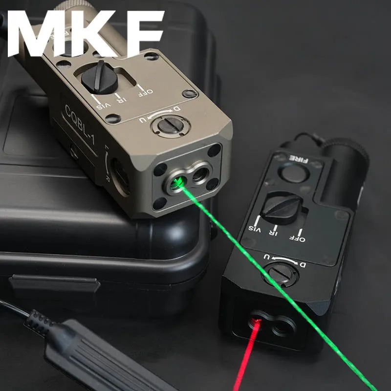 CQBL-1 Laser Aiming IR/Red/Green Dot Laser Indicator Momentary Constant Quick Opening With Scout Light Connect Mount For 20MM