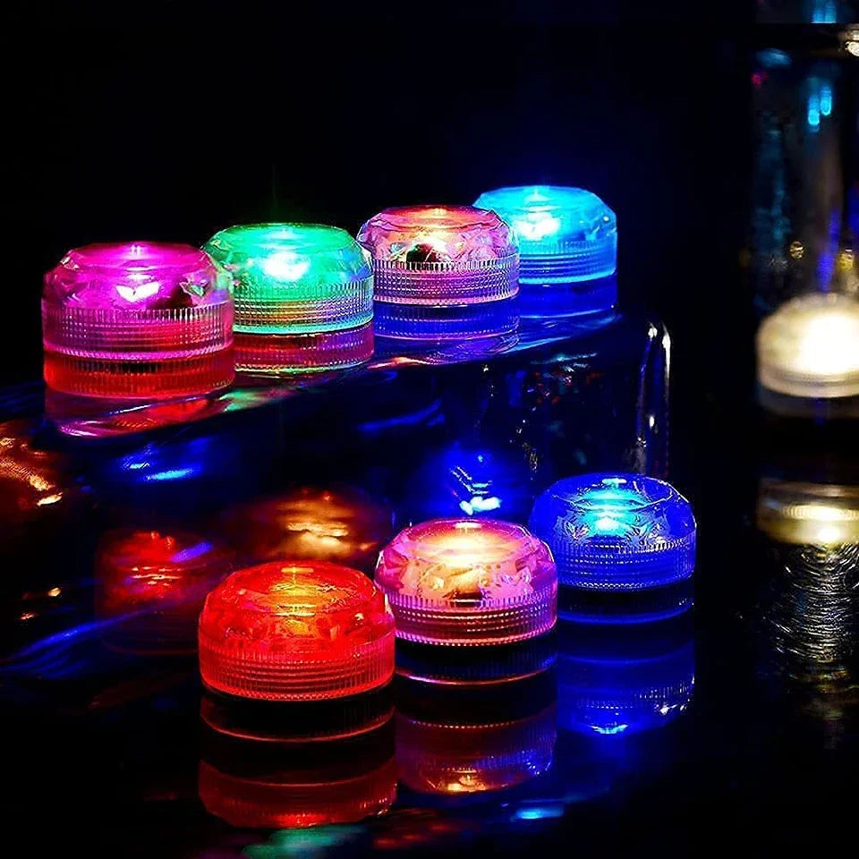 RGB Submersible Lights Remote Control Underwater Led Light Battery Operated Night Lamp For Halloween Vase Wedding Party Decor