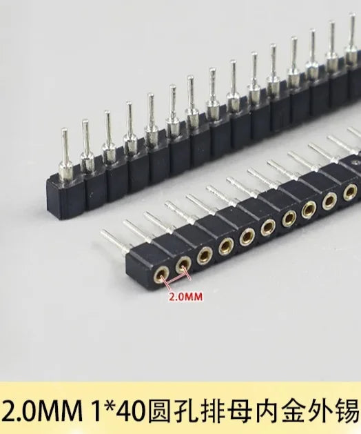 1/5pcs Round Hole Pin Header 1.27/2.0/2.54MM Pitch Row Female/Male Single Row 1x40P / 2x40P Double Row Pin Round Pin Gold Plated