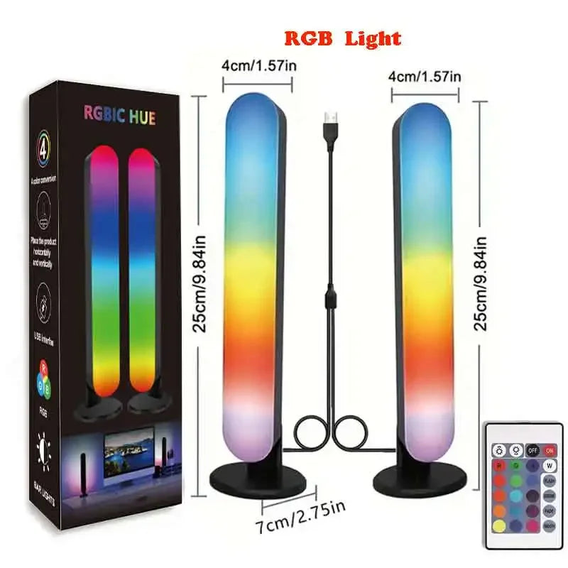2pcs RGB Led Light Bar Music Rhythm Lights for  Gaming Room Tv and Party Decoration Sync with Music Rgb Desk Lamp