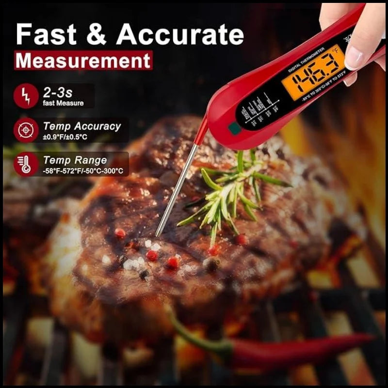 2 In 1 Long Cable Food Meat Thermometer Cooking Precise Fast Digital Food Thermometer Kitchen Oven Kit Waterproof