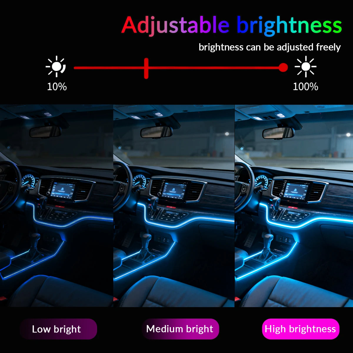 Symphony Car Ambient Lights Kit 18 in 1 LED Interior RGB APP Control Acrylic Guide Strip Light Auto Atmosphere Lamp