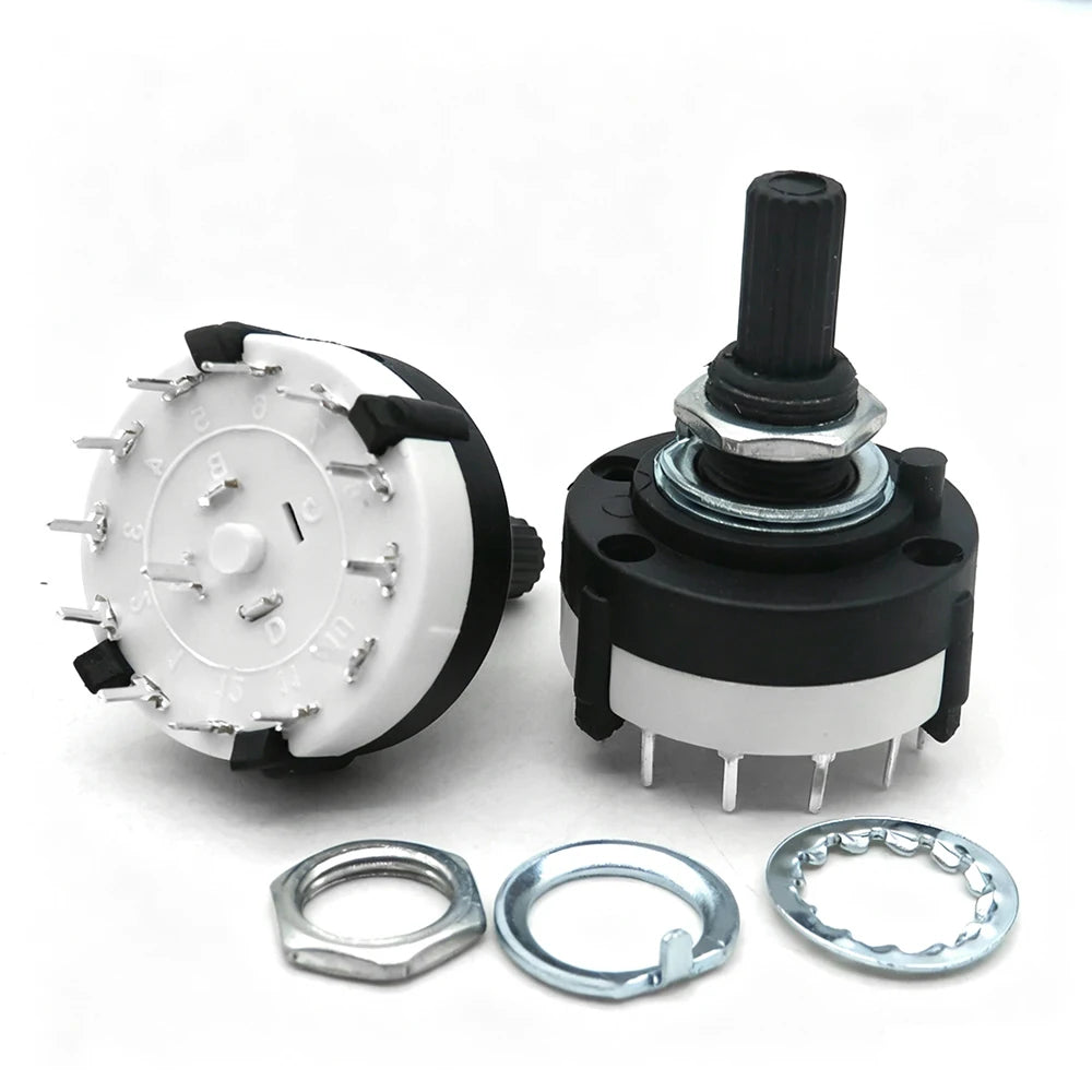 20PCS RS16 RS26 Selectable Band Rotary Channel Selector Switch Single Deck Rotary Switch Band Selector 1P12T 2P6T 3P4T 4P3T 1P5T