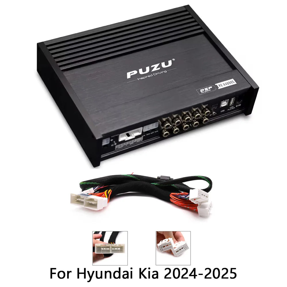 PUZU PZ-X4800S 6core 32bit 8CH With Power Car Audio DSP Digital Signal Processor Built In Amplifier 8X150W Support BT5.0 OPT