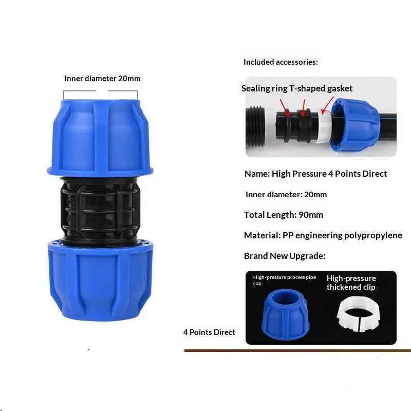 1Pcs 1/2'' 3/4'' Coarse Thread Connection OD 20/25mm PE PVC Pipe Fittings Elbow Straight Tee Irrigation IBC Tank Adapter