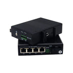 Industrial RS485 Serial Data to Ethernet Fiber Media Converter Transceiver with 4 Gigabit 10/100/1000Mbps RJ45 Port Optic Modem