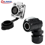 LP-16 2 Pin Right Angle Industrial Connector IP68 Waterproof Male Plug Female Socket Set Aviation Connector for LED Solar Use