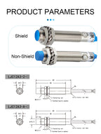 AUCHTEL M12 Capacitive Proximity Switch Level Sensor Detects Metal Liquid In Plastic Feed LJC12A3-A Series Shielded Unshielded