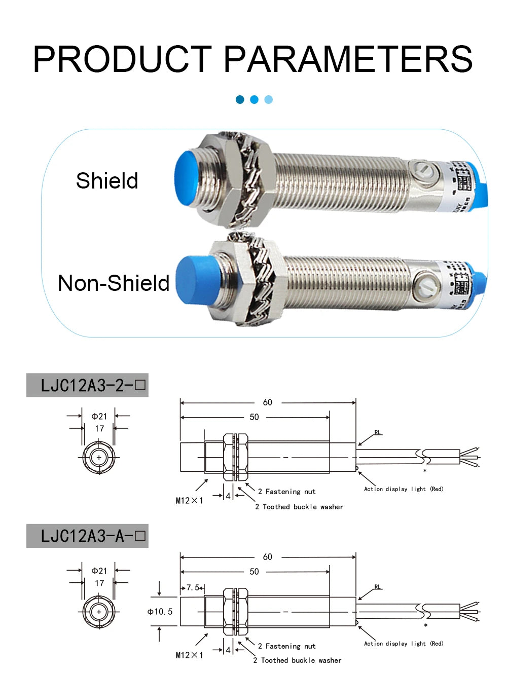 Cloweit M12 Capacitive Proximity Switch Level Sensor Detects Metal Liquid In Plastic Feed LJC12A3-A Series Shielded Unshielded