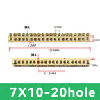 1 PCS Multi Specification Brass Ground Strip 5/6/7/8/9/10/12/15/20 Hole Brass Rod Grounding Terminal Ground Bar Terminal Strip