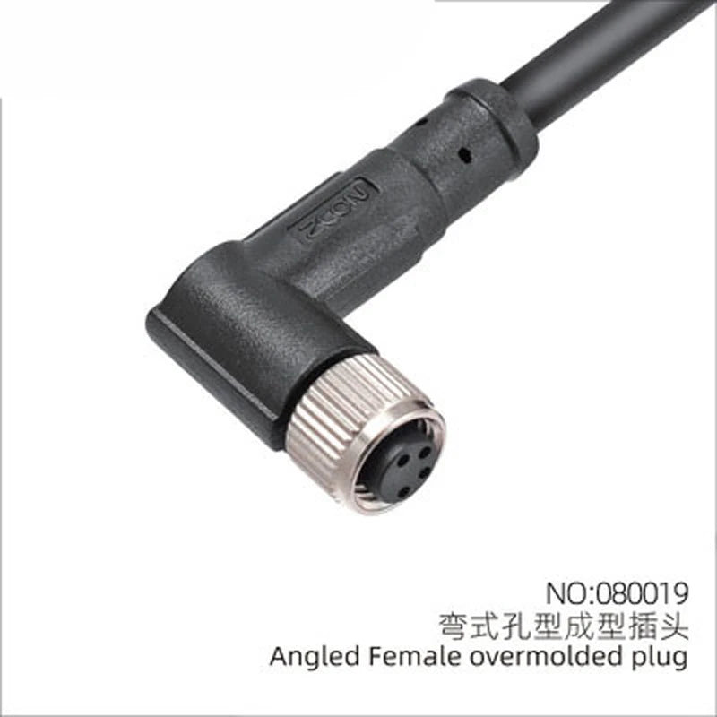M8 Sensor Connector with Wire Waterproof 3 4 5 6 8 Pin Straight Elbow Aviation Connectors Male Female L-shaped Plug with Line